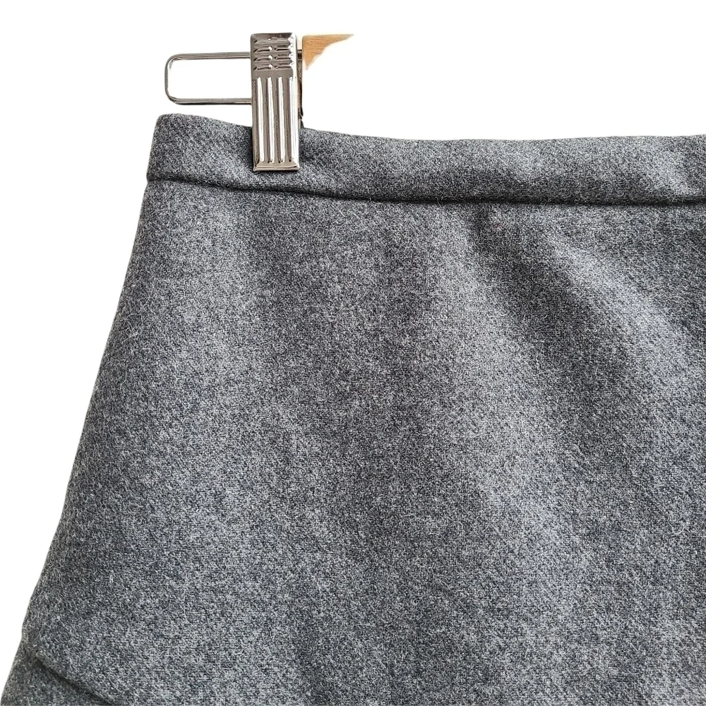 J. Crew Grey Wool Blend Tiered Ruffle Mini Skirt Size 0 / XS